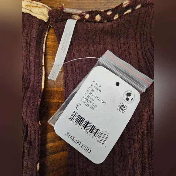 Free People Floral Long Sleeve Maxi Dress - Purple/Burgandy/Orange Sz Large NWT - Picture 3 of 9